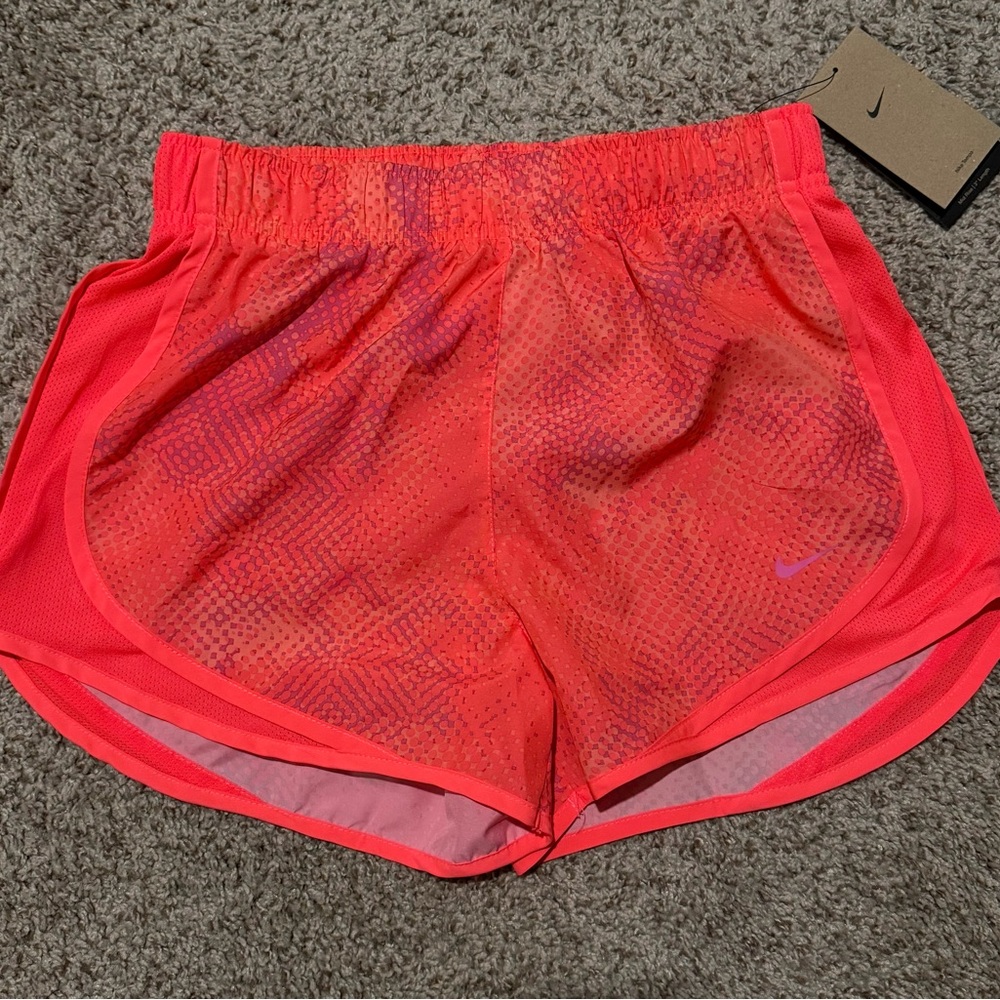 Nike Women's Bright Coral Tempo Running Athletic Shorts